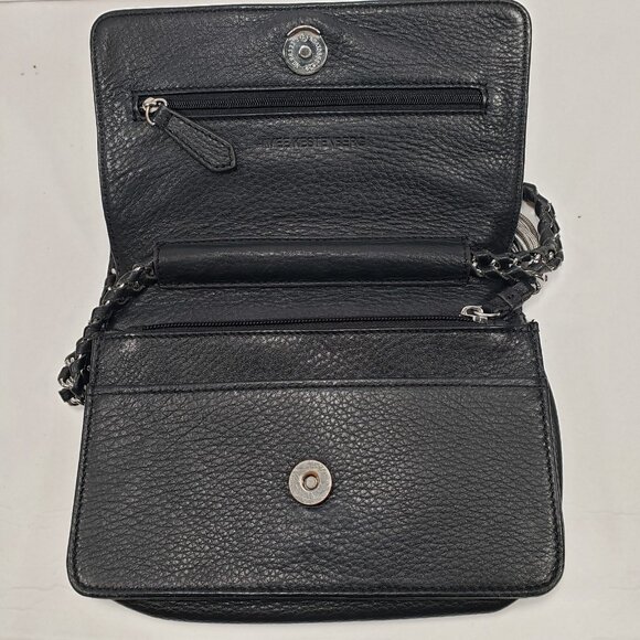 Aimee Kestenberg Crossbody Purse Bag Handbag Black Leather - Picture 5 of 11